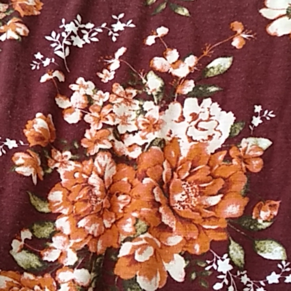 Oddy maroon floral romantic‎ long sleeve shirt size s
